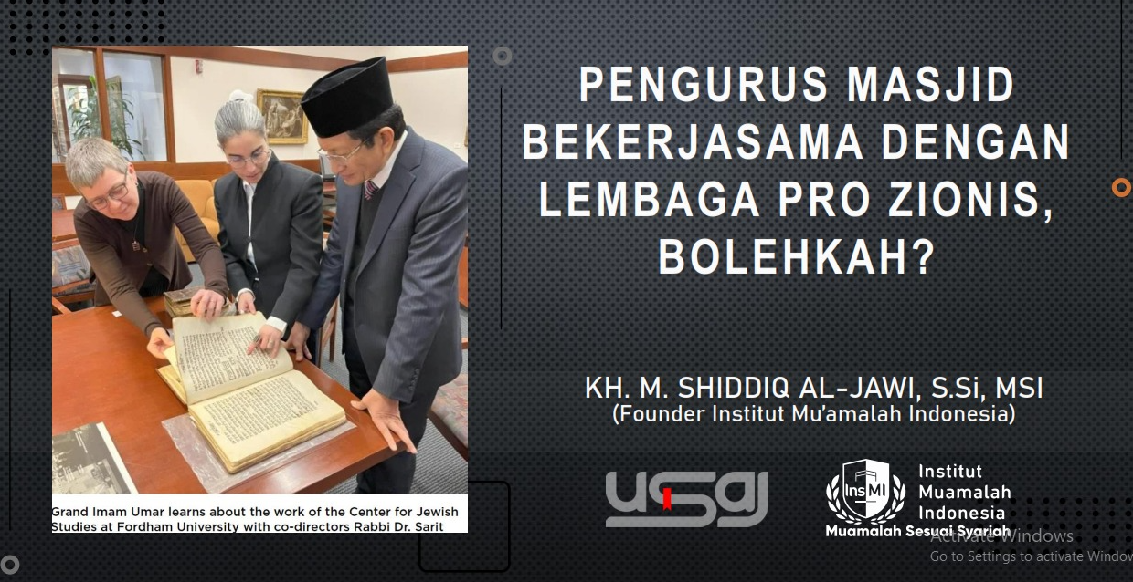 PENGURUS MASJID BEKERJASAMA DENGAN LEMBAGA PRO ZIONIS, BOLEHKAH?